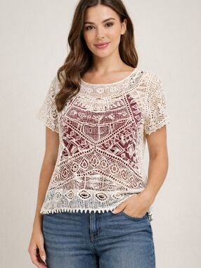 Cato Cream Lace Top